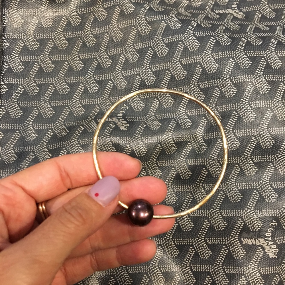 Tahitaian pearl gold fill bracelet